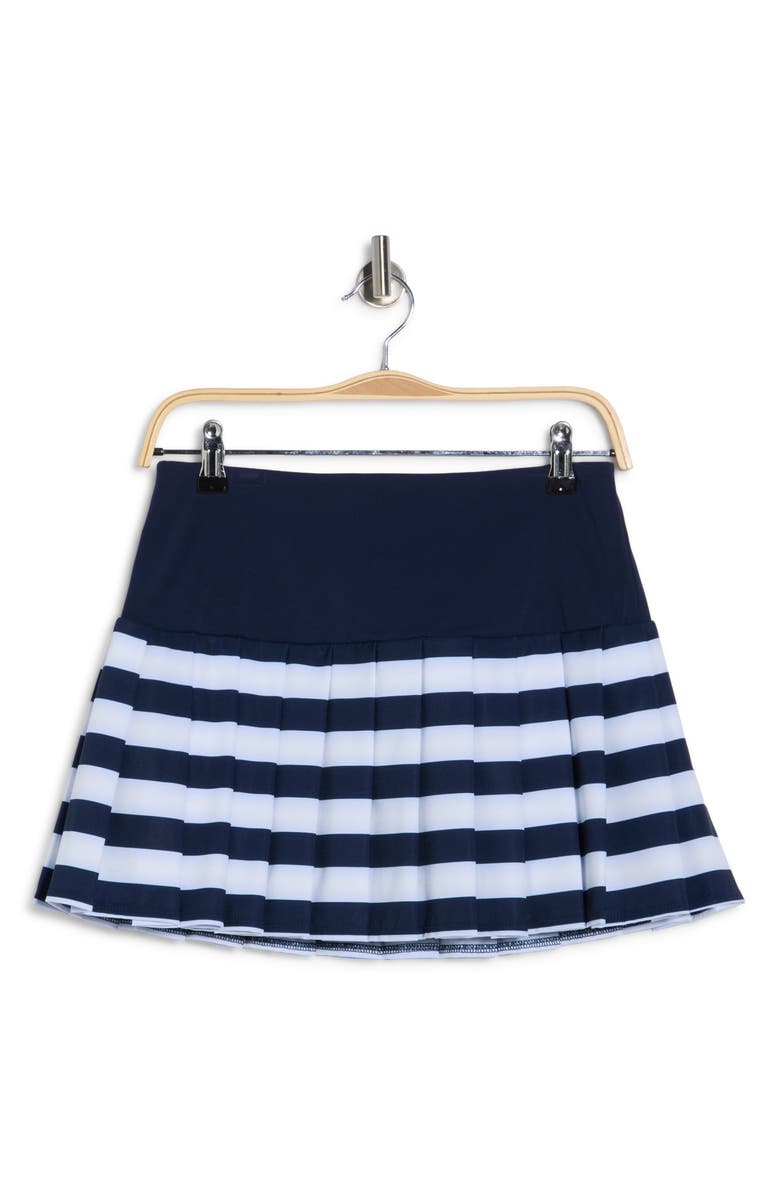 Original Penguin Stripe Pleated Activewear Skort, Alternate, color, Black Iris