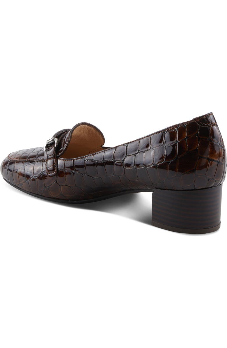 Spring Step Enda Croc Embossed Heel Loafer, Alternate, color, Brown Croco Patent