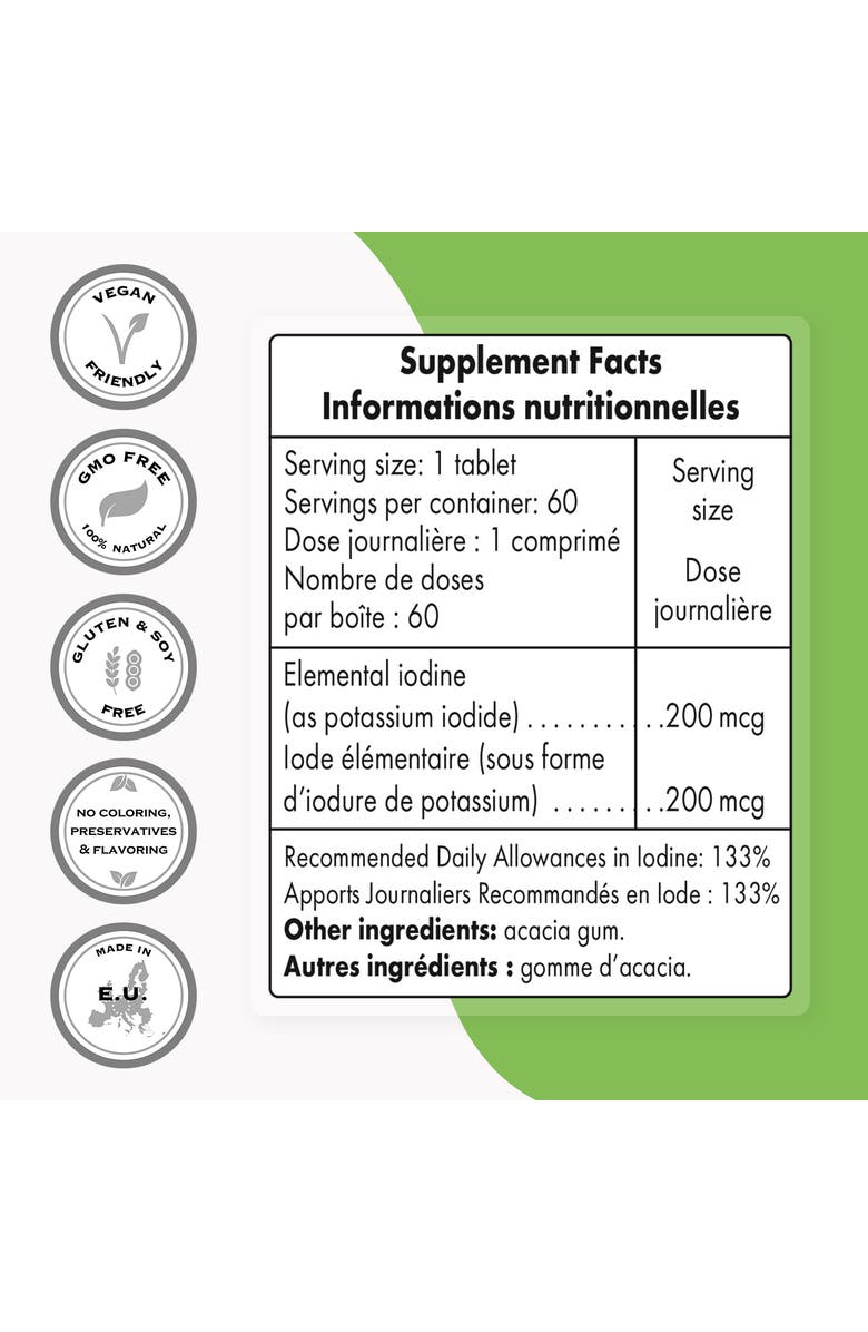 SuperSmart Potassium Iodide KI 200mcg, Alternate, color, NO COLOR