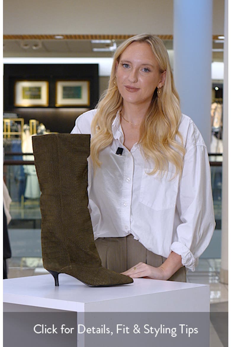 Brisbane Kitten Heel Pointed Toe Knee High Boot video