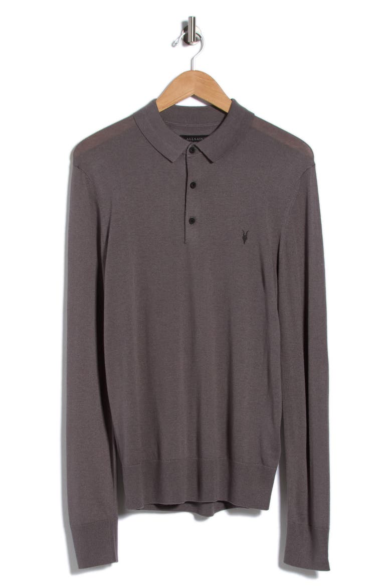 Nomo Long Sleeve Polo, Alternate, color, ASHER GREY