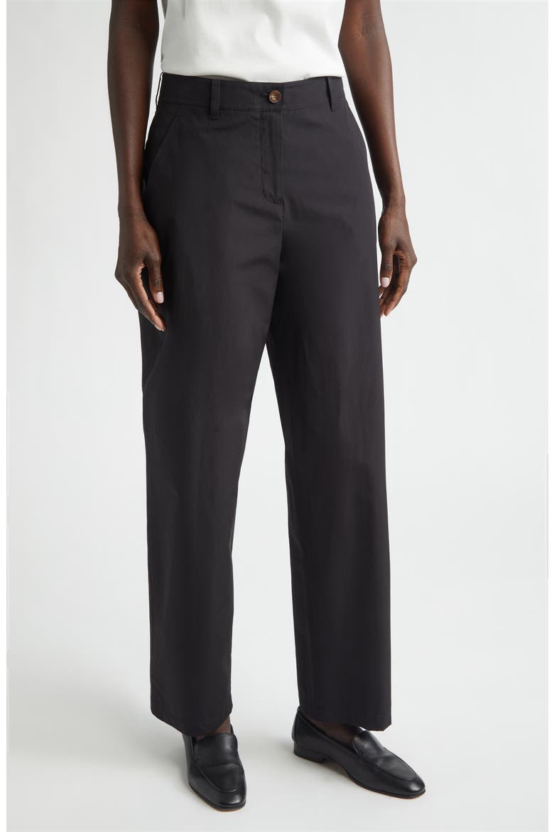 Kent Organic Cotton Poplin Barrel Leg Pants, Main, color, BLACK