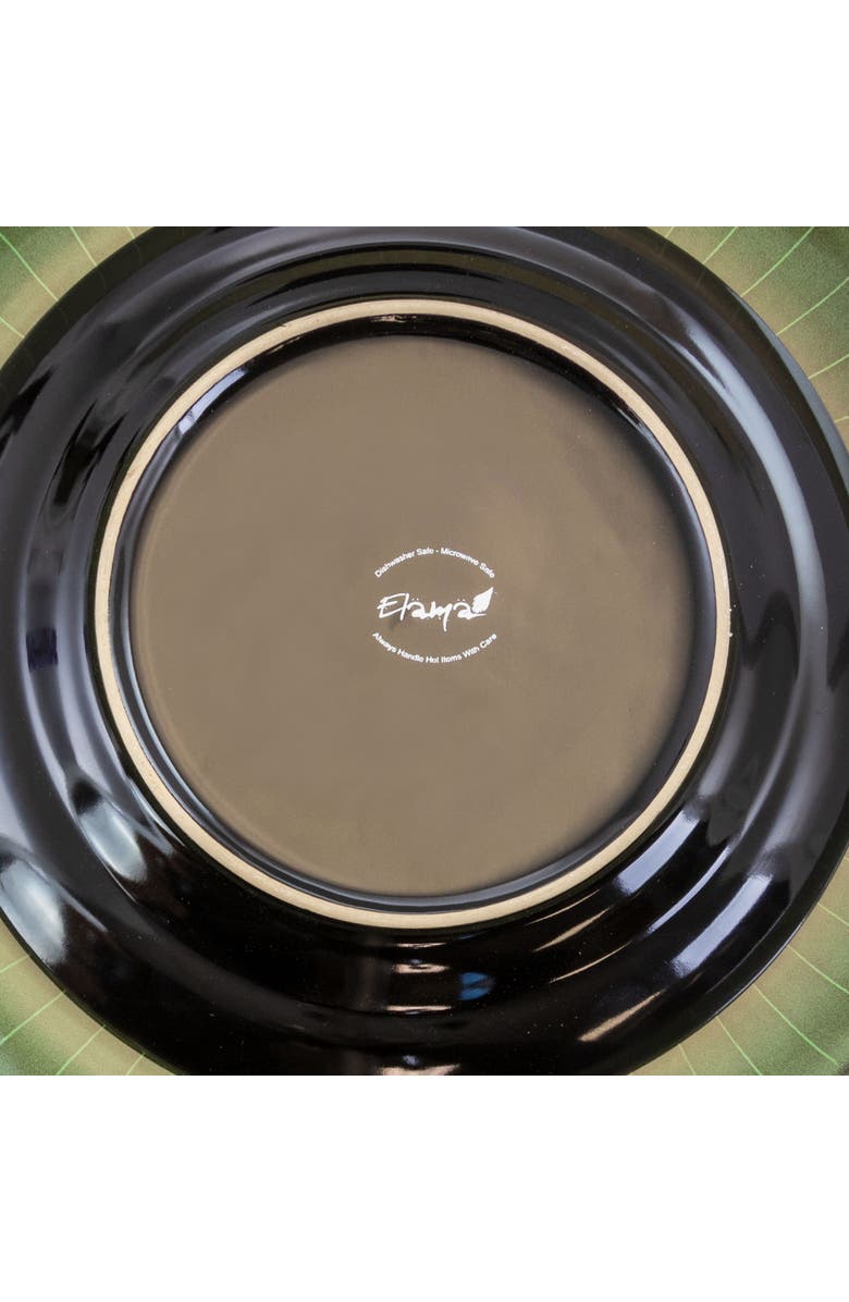 Elama Grand Jade 16 Piece Luxurious Stoneware Dinnerware with Complete Setting for 4, 16pc, Alternate, color, Green