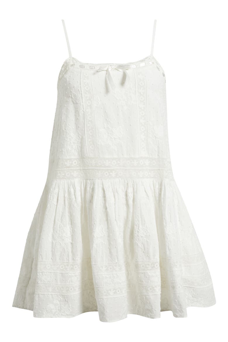 Vionett Floral Embroidered Minidress, Alternate, color, WHITE