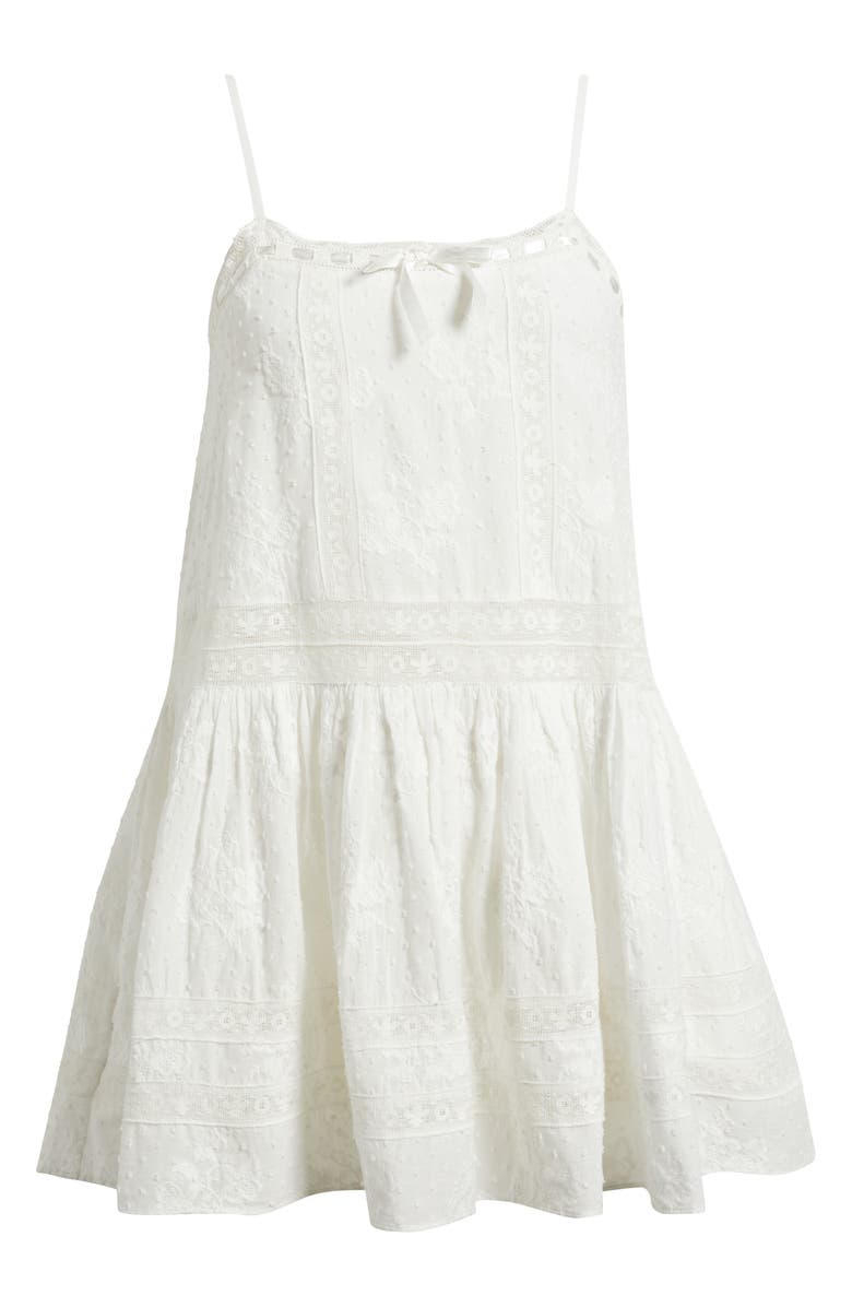 LoveShackFancy Vionett Floral Embroidered Minidress, Main, color, White