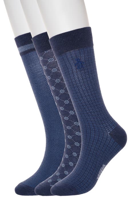 Mini Tile Grid 3-Pack Crew Socks