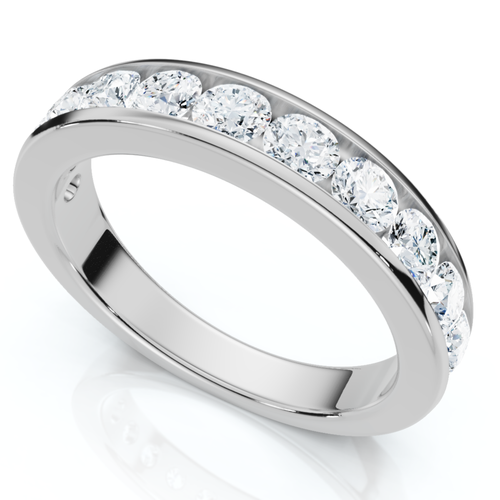 Bliss Diamond 1ct Channel Set Diamond Wedding Ring 14k Gold Or Platinum Lab Grown Ef/vs In Silver