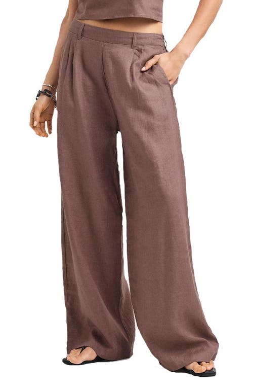 Vitamin A ® The Getaway Linen Cover-up Pants In Brown