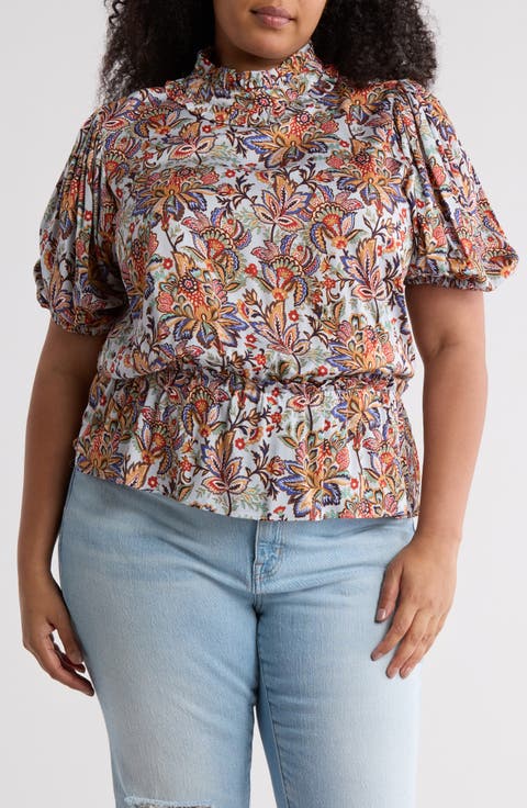 Floral Peplum Top (Plus)