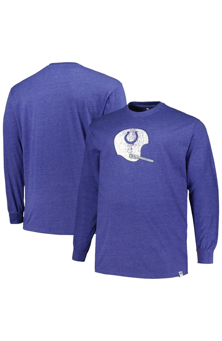 PROFILE Men's Profile  Heather Royal Indianapolis Colts Big & Tall Throwback Long Sleeve T-Shirt, Main, color, 