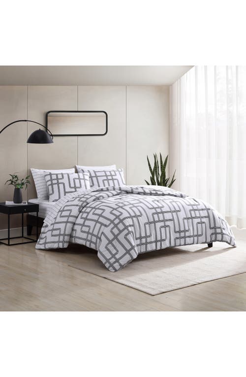 City Scene Mainline Microfiber Comforter & Shams Set In White