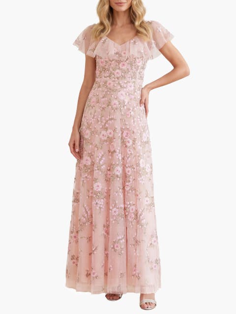 Eden Rose V-Neck Ankle Gown