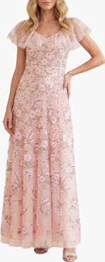 Needle & Thread Eden Rose V-Neck Ankle Gown