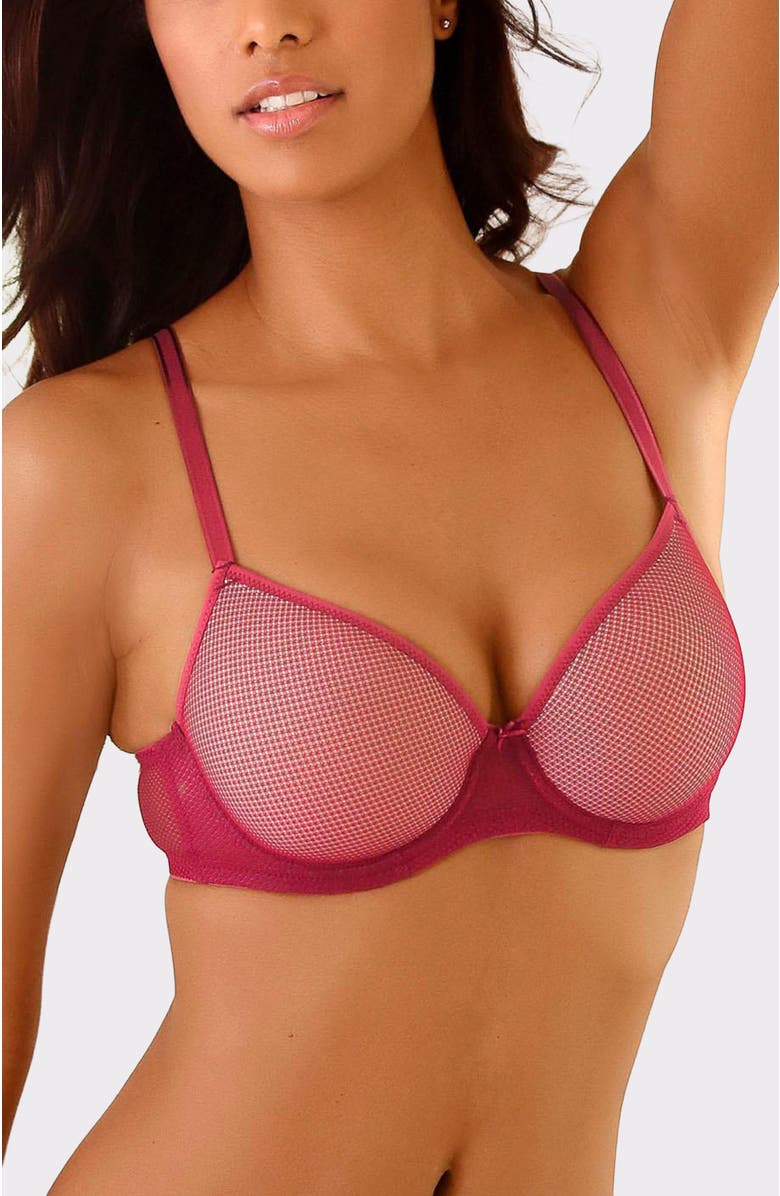 LASCANA Women's Invisible T-Shirt Bra, Main, color, Red
