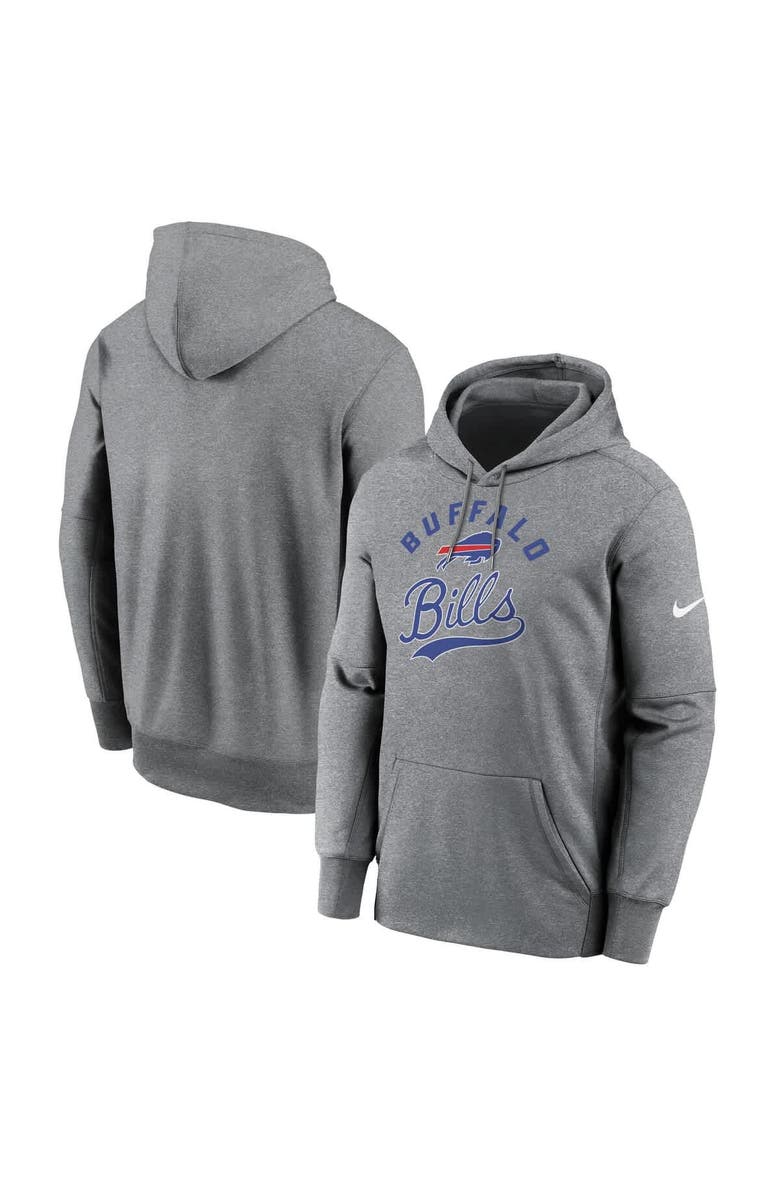 Nike Men's Nike Heather Gray Buffalo Bills Performance Fleece Pullover Hoodie, Alternate, color, 