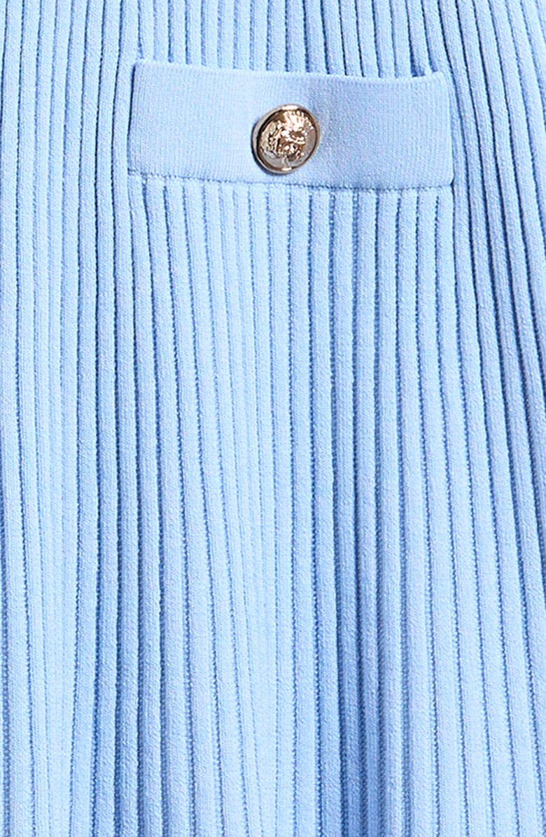 Reiss Kids' Miriam Flutter Sleeve Rib Dress, Alternate, color, Pale Blue