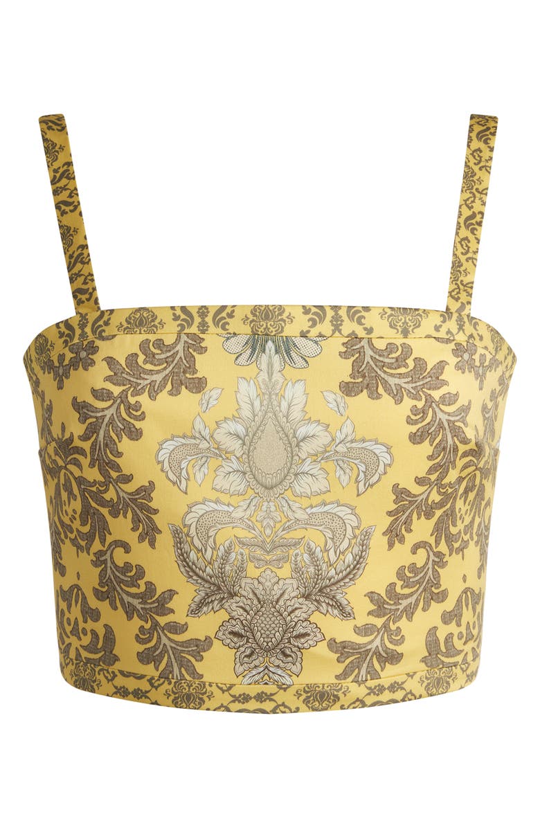 Alice + Olivia Sasha Paisley Lace-Up Crop Top, Alternate, color,