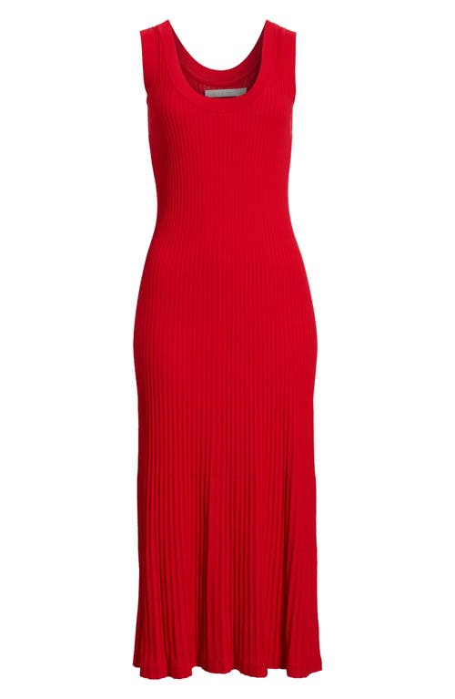 Wyeth Sleeveless Rib Sweater Dress In Red
