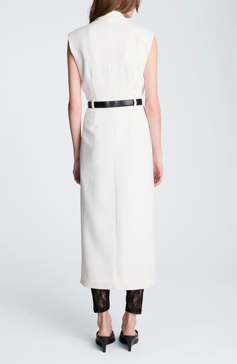 Kenneth Cole Double Breasted Midi Trench Dress, Alternate, color, Natural White / Black