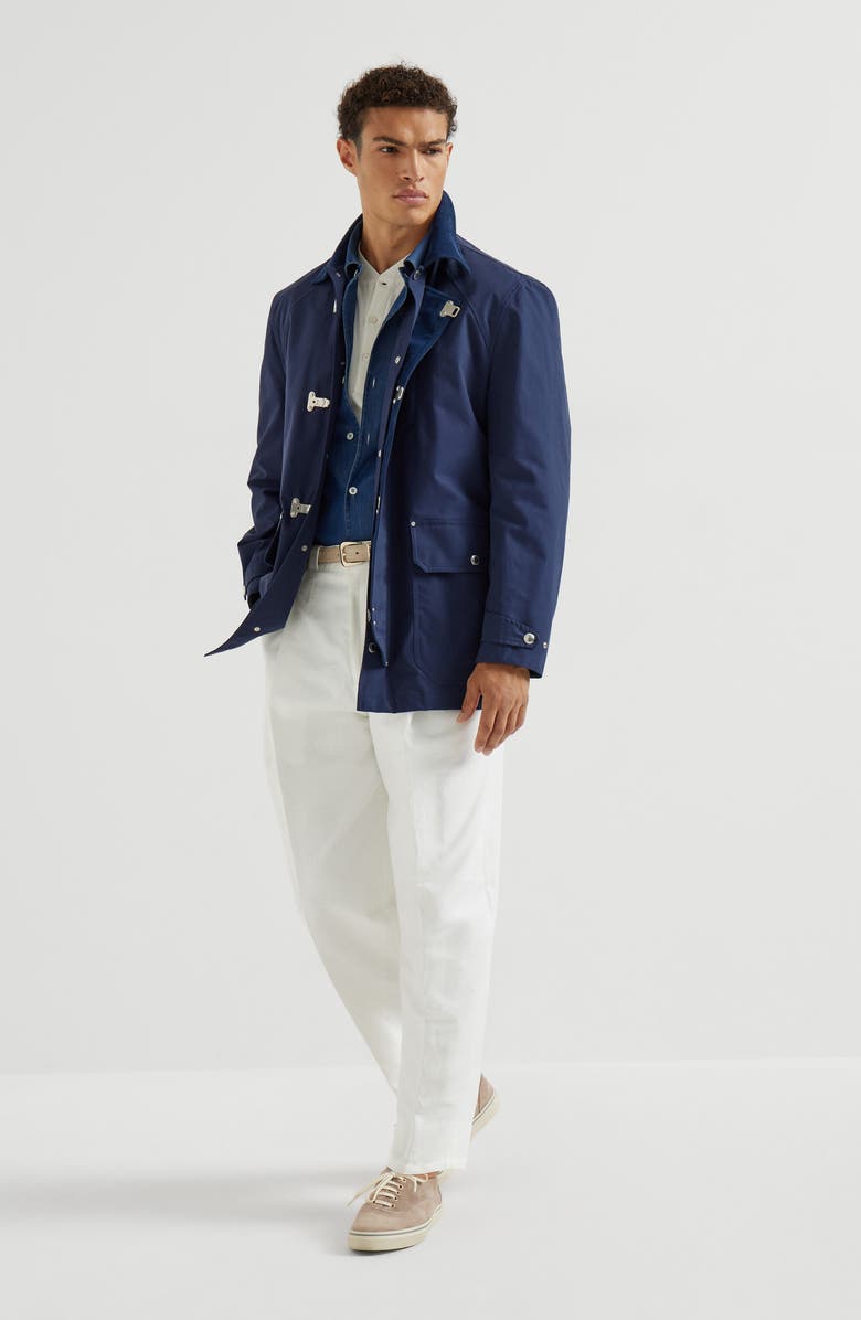 Brunello Cucinelli Lightweight denim shirt, Alternate, color, Dark Denim