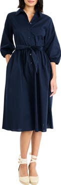 Maggy London Long Sleeve Midi Shirtdress