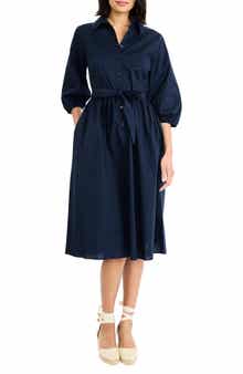 Maggy London Long Sleeve Midi Shirtdress