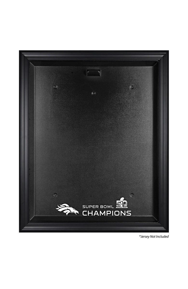 FANATICS AUTHENTIC Denver Broncos Black Framed Jersey Super Bowl 50 Champions Logo Display Case, Main, color,