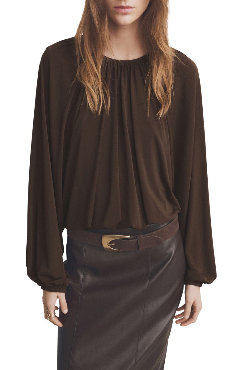 MANGO Gadea Knit Top, Main, color, Brown