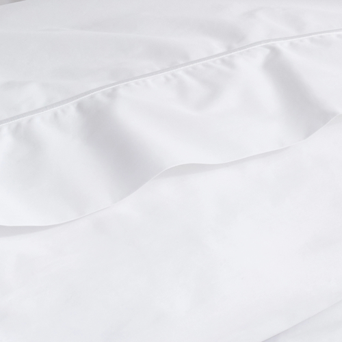 Ela Lane Usa Classic Percale Embroidered Sheet Set In White