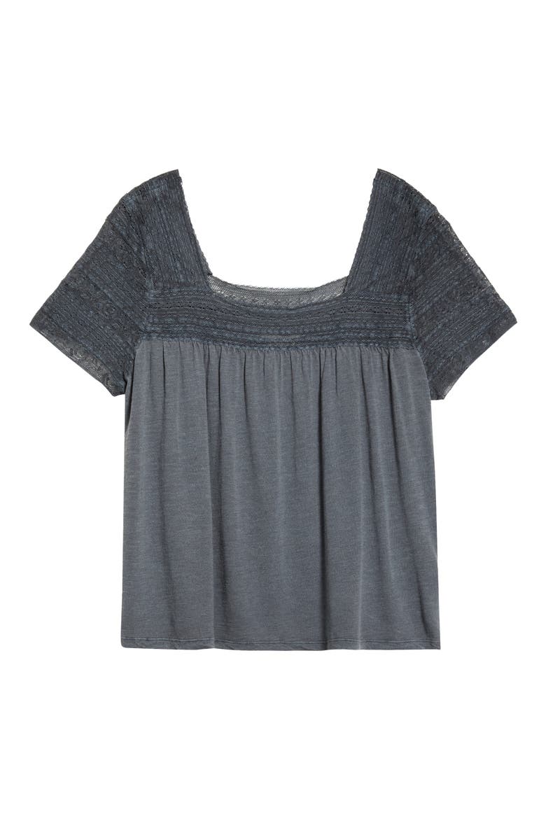 Lace Trim Swing Top, Main, color, OMBRE BLUE