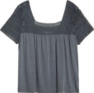 Lucky Brand Lace Trim Swing Top