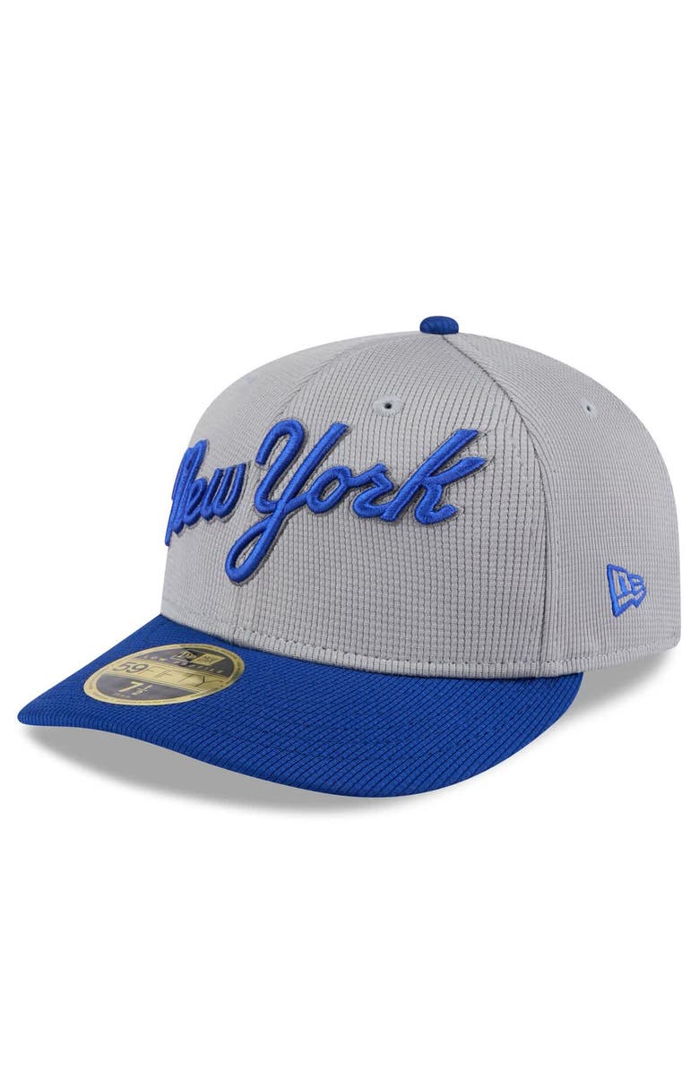 New Era Men's New Era  Gray/Royal New York Mets 2025 Batting Practice Low Profile 59FIFTY Fitted Hat, Main, color, 