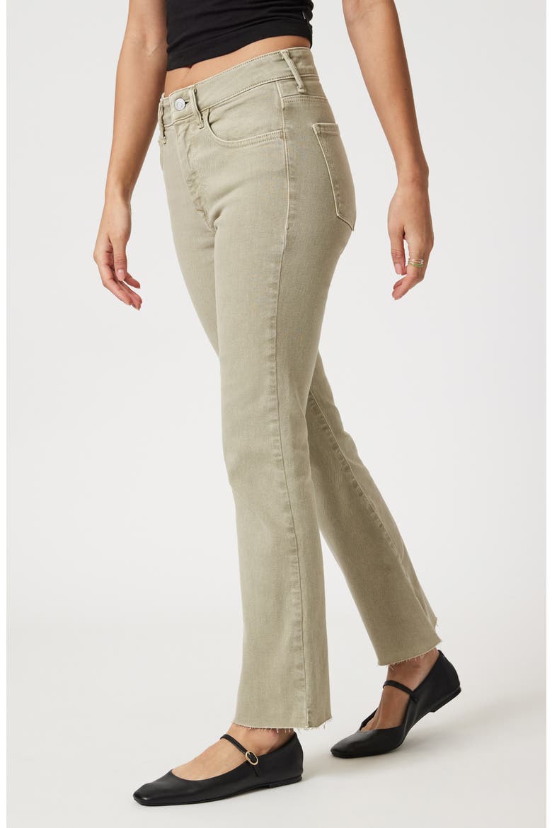 Anika High Waist Raw Hem Crop Flare Jeans, Alternate, color, GREEN FLEX BLUE