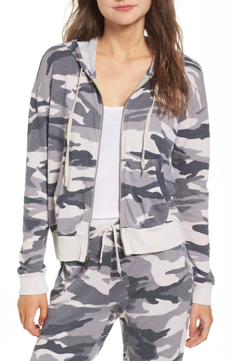 Splendid Active Camo Zip Hoodie, Main, color,