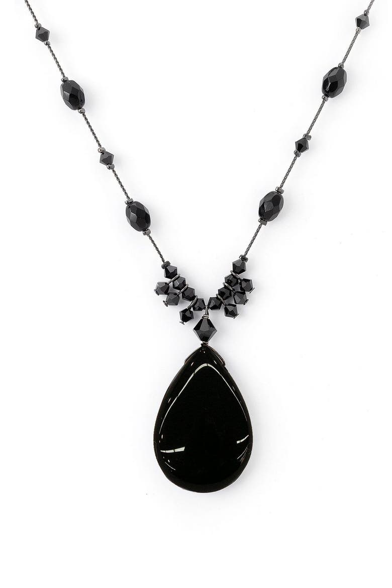Pendant Necklace, Main, color, BLACK