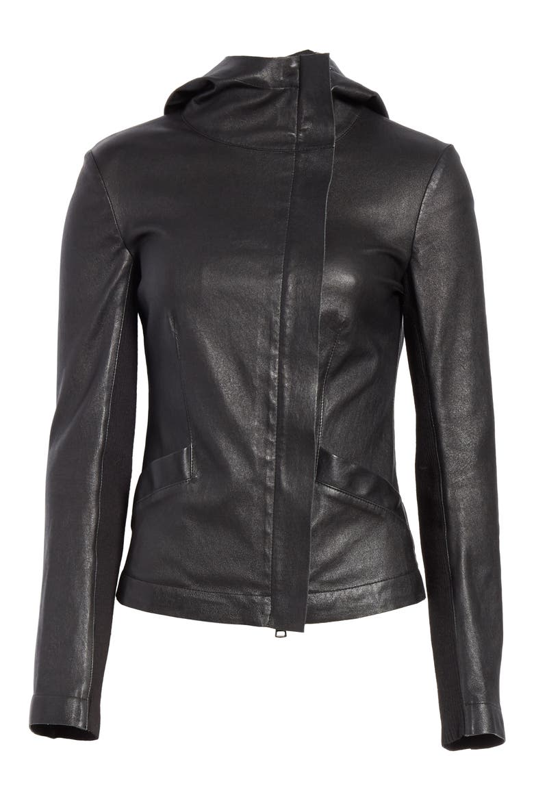 Passion Leather Jacket, Alternate, color, BLACK