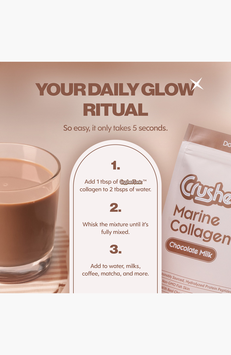 CRUSHED TONIC Chocolate Milk Marine Collagen Supplement, Alternate, color, Light Beige / Nude