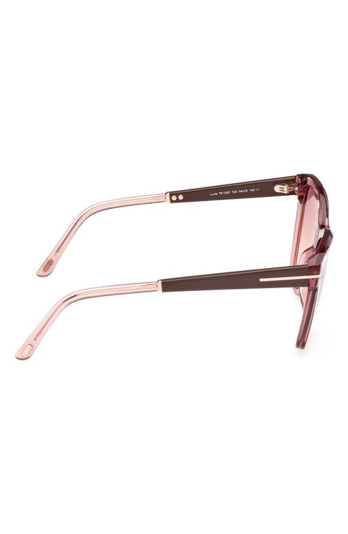 Tom Ford Lucia 54mm Gradient Square Sunglasses In Pink Brown/t Logo