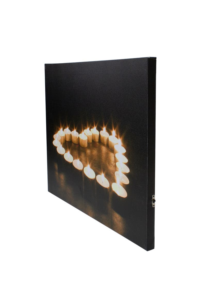 Northlight LED Lighted Flickering Heart-Shaped Candles Canvas Wall Art 15.75", Alternate, color, 