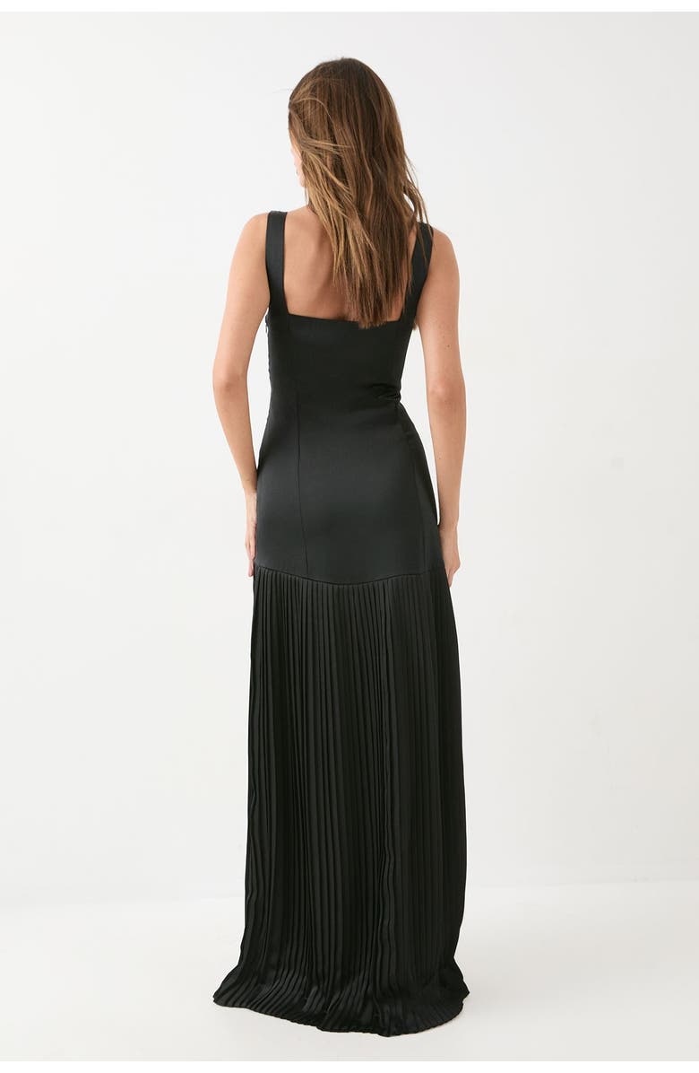 MissPap Premium Pleated Skirt Bridesmaid Dress, Alternate, color, Black