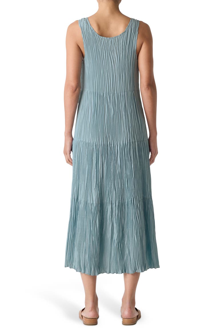 Sleeveless Tiered Silk Maxi Dress, Alternate, color, SEAFOAM