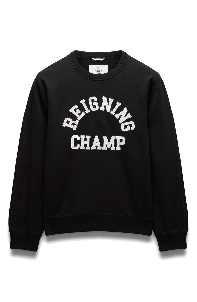 Reigning Champ Midweight Terry Arch Logo Crewneck Sweatshirt, Alternate, color,