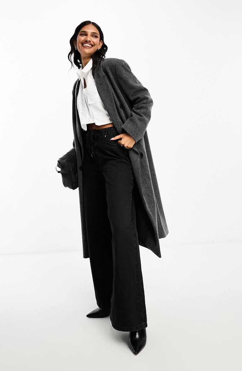 ASOS DESIGN Double Breasted Twill Dad Coat, Alternate, color,