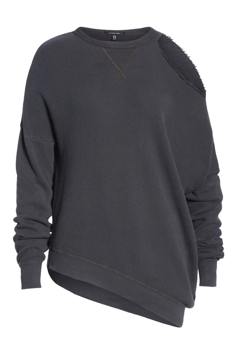 Distorted Sweatshirt, Alternate, color, VINTAGE BLACK