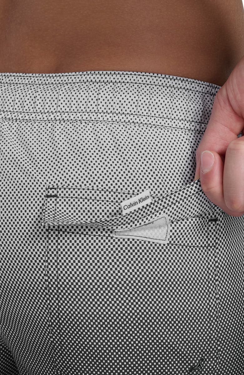 Calvin Klein Core Volley Gradient Dot Swim Trunks, Alternate, color, Black