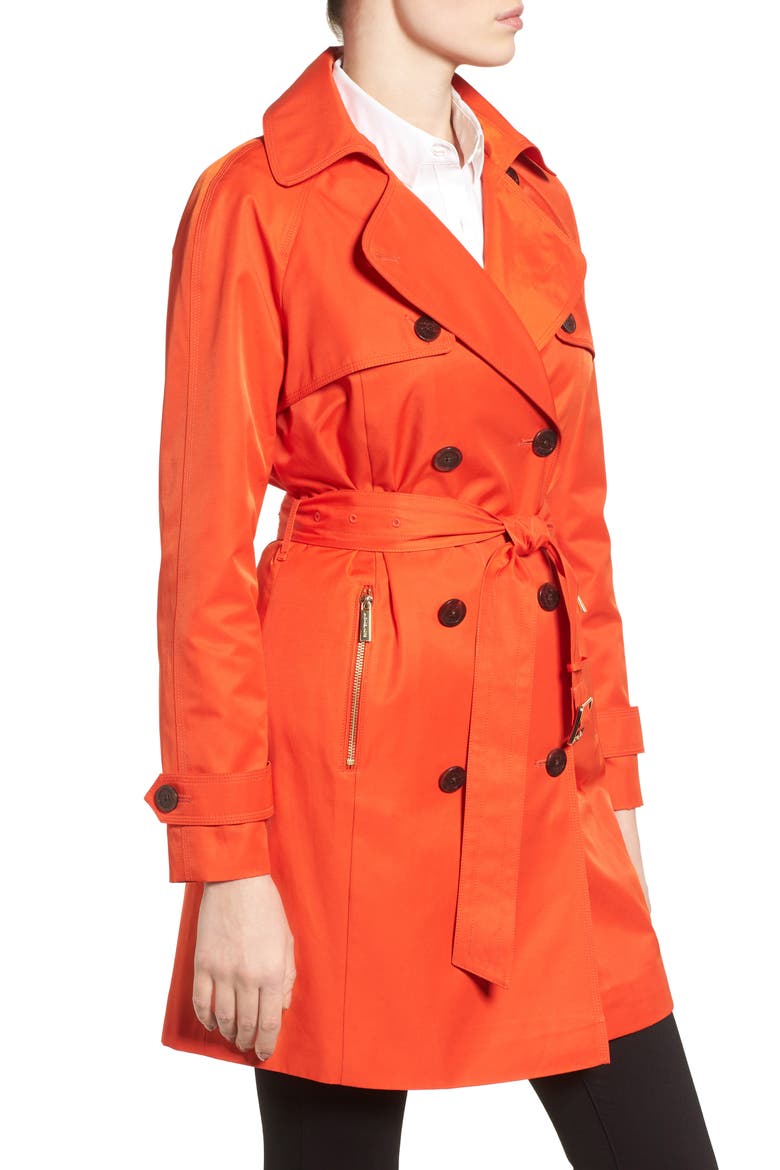 Belted Double Breasted Trench Coat, Alternate, color, MANDARIN