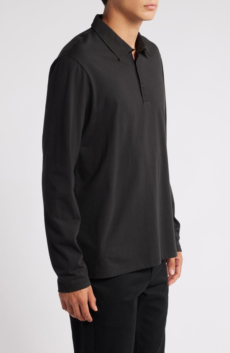 ATM Anthony Thomas Melillo Heavyweight Jersey Long Sleeve Polo, Alternate, color, Black