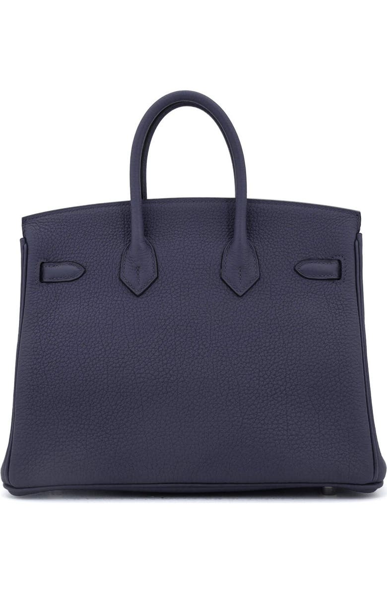 Pre-Owned Hermes Birkin Handbag Blue Togo with Palladium Hardware 25, Alternate, color, Bleu Nuit