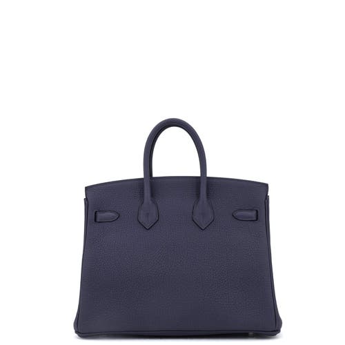 Pre-owned Hermes  Hermes Birkin Handbag Blue Togo With Palladium Hardware 25 In Blue