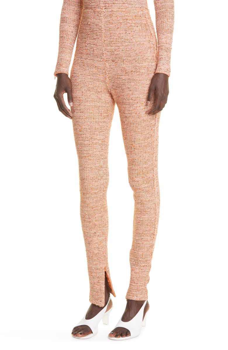 St. John Collection Bouclé Knit Leggings, Alternate, color, Medium Brown Multi